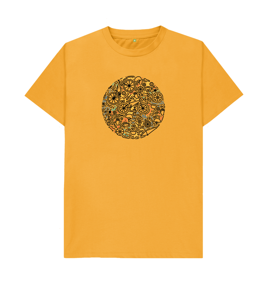 Mustard Crazy Bike T-Shirt (Unisex various colours)