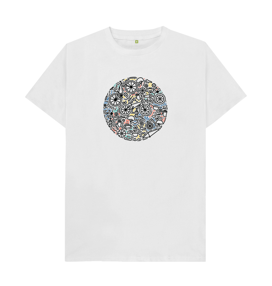 White Crazy Bike T-Shirt (Unisex various colours)