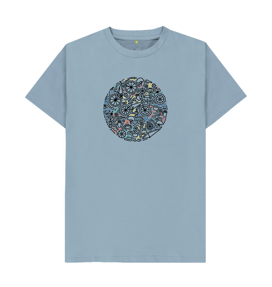 Stone Blue Crazy Bike T-Shirt (Unisex various colours)